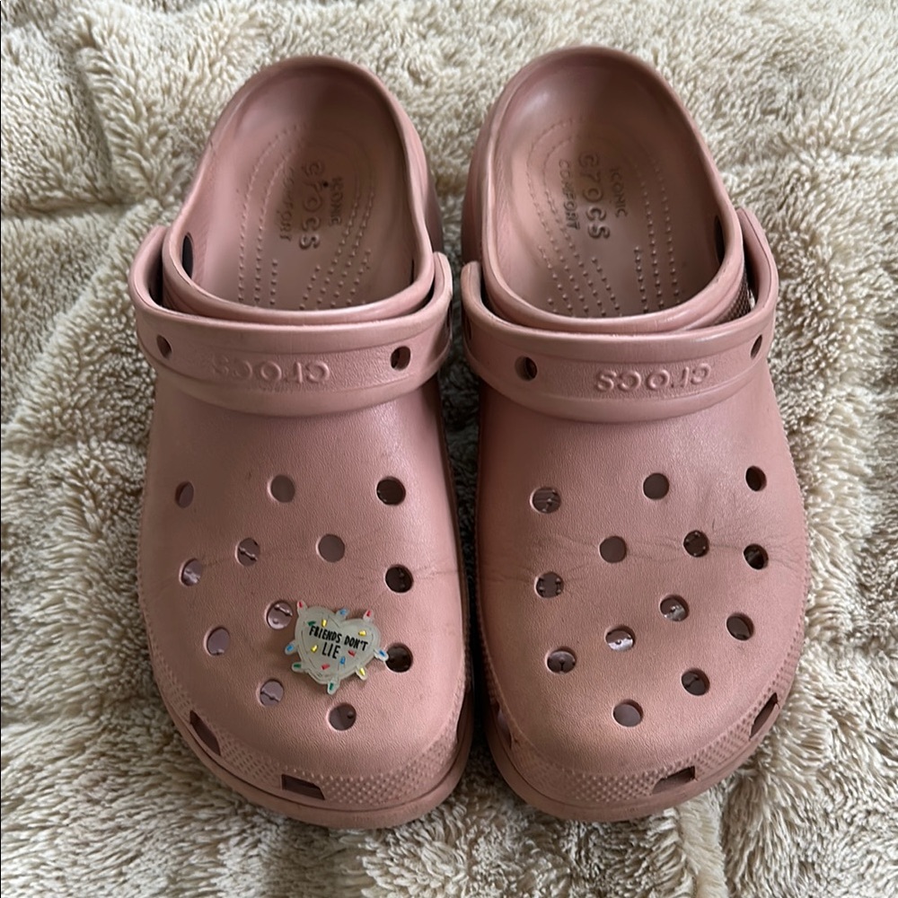CROCS Pink Platform Shoes